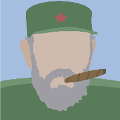 icomania:Man smoking a cigar in a green hat.