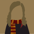 icomania:A person with long brown hair and she is wearing a red and yellow stripped scarf with a navy blue shirt.