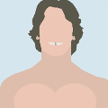 icomania:Man with bare chest, shaggy hair, and gap teeth.