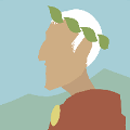 icomania:Man with white hair and ivy crown.