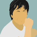 icomania:Asian man with white t-shirt.