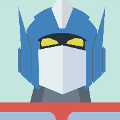 icomania:Blue and silver helmet with yellow eyes.