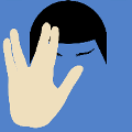 icomania:Blue man with black hair and fingers separated.