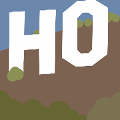 icomania:Large H and O on a hill, Hollywood sign.