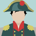 icomania:Man with green and gold hat with red ornaments.