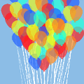 icomania:Bouquet of colored ballons.