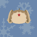 icomania:Girl with blonde pig tails, red star on forehead, and snow flakes.