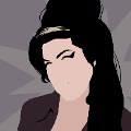 icomania:A woman with long black hair and a blonde streak on top, with long black eyelashes