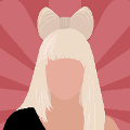 icomania:A woman with long blonde hair and something on top, pink background