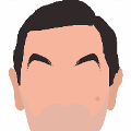 icomania:A man with short black hair and long eyebrows raised