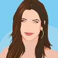 icomania:A woman with long brown hair, lips and eyeliner, and a gold hoop in her ear