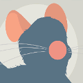 icomania:A mouse with peach colored ears and nose