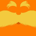 icomania:An orange backgroun with a yellow mustache