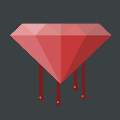 icomania:A grey background with a red diamond with blood dripping down