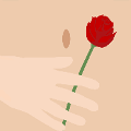 icomania:A bellybutton and a red rose.