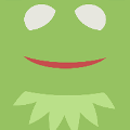 icomania:The face of a green frog with big white eyes, a red mouth and green collar.