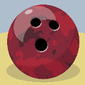 icomania:A large maroon bowling ball.