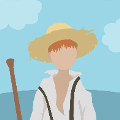 icomania:A young bow in a straw hat on a canoe.